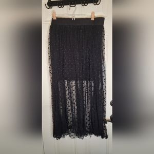 torrid Black Polka Dot Maxi overskirt with Mini Underskirt